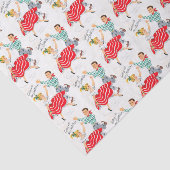 Retro Vintage-kerstdansfeweefsel Tissuepapier (Detail)