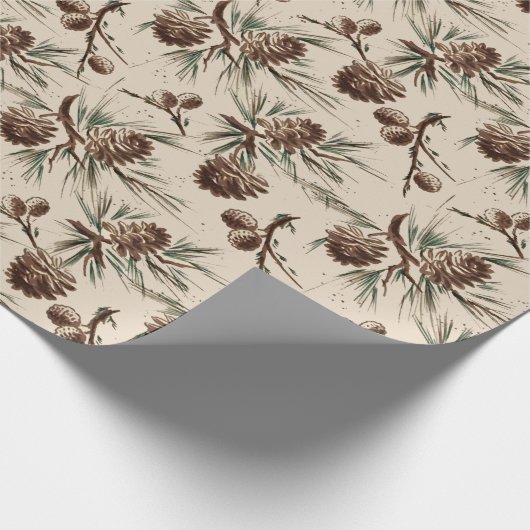 Retro Vintage-kerstdenkers Cadeaupapier (Hoek)