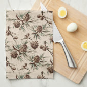 Retro Vintage-kerstdenkers Theedoek (Quarter Fold)