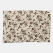 Retro Vintage-kerstdenkers Theedoek (Horizontaal)