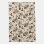 Retro Vintage-kerstdenkers Theedoek (Verticaal)