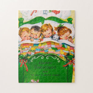 Retro Vintage-kerstdromen Festive puzzel
