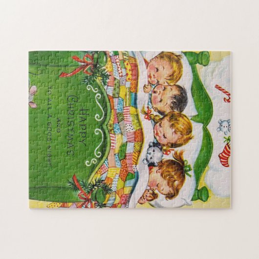 Retro Vintage-kerstdromen Festive puzzel Legpuzzel (Horizontaal)