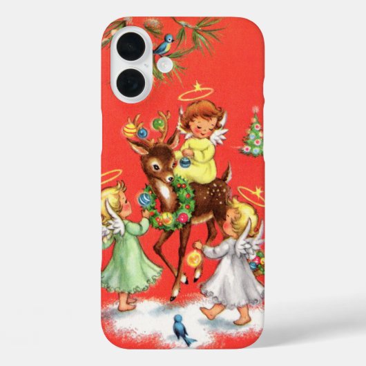 Retro vintage Kerstengelen Case-Mate iPhone Case (Achterkant)