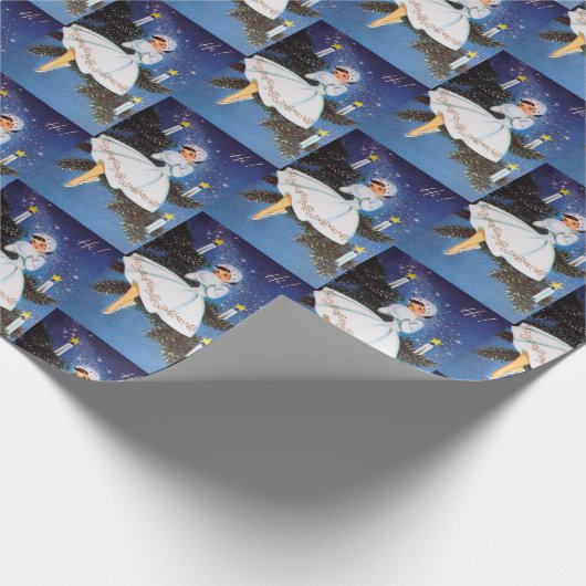 Retro vintage kerstfeest cadeaupapier (Hoek)