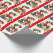Retro vintage kerstfeest cadeaupapier (Hoek)