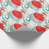 Retro Vintage-kerstfeest Cadeaupapier (Hoek)