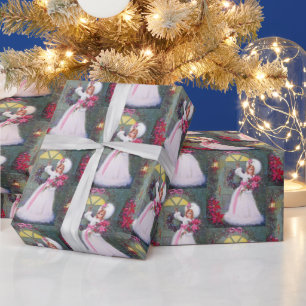 Retro vintage kerstfeest cadeaupapier