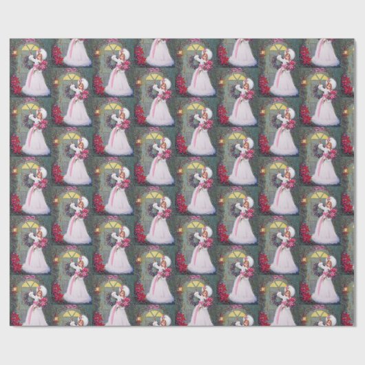 Retro vintage kerstfeest cadeaupapier (Vlak)