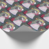 Retro vintage kerstfeest cadeaupapier (Hoek)