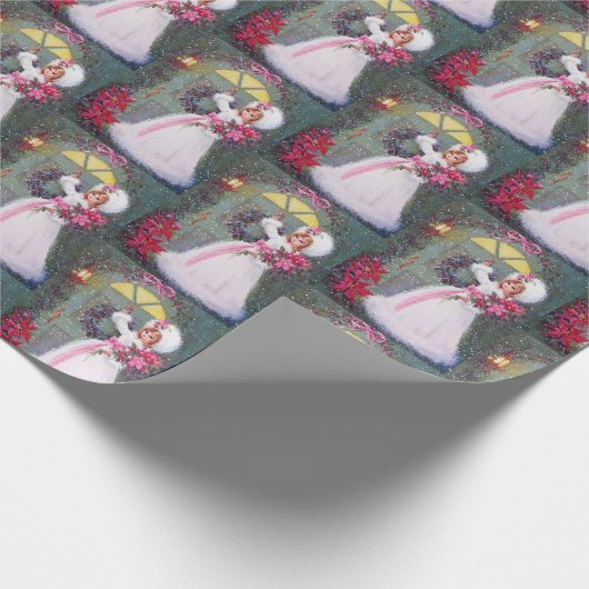 Retro vintage kerstfeest cadeaupapier (Hoek)