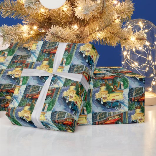 Retro vintage kerstfeest cadeaupapier (Feestdagen)