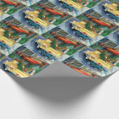 Retro vintage kerstfeest cadeaupapier (Hoek)