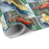 Retro vintage kerstfeest cadeaupapier (Rol Hoek)