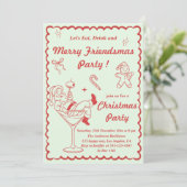 Retro Vintage Kerstfeest Kaart (Staand voorkant)
