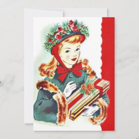 Retro vintage kerstfeest kaart (Voorkant)