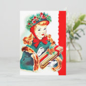 Retro vintage kerstfeest kaart (Staand voorkant)