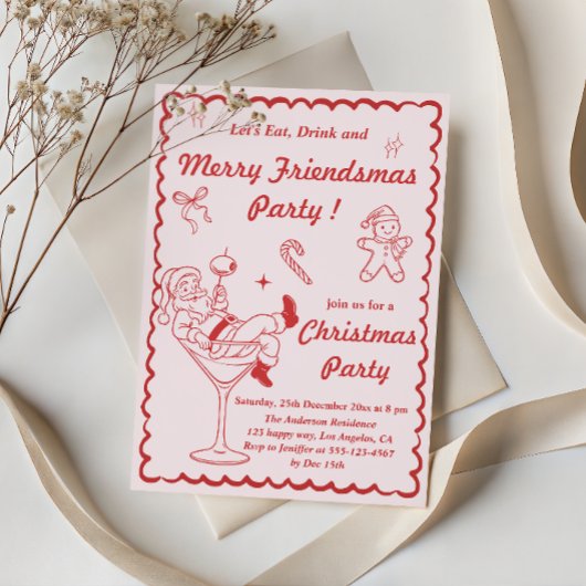 Retro Vintage Kerstfeest Kaart