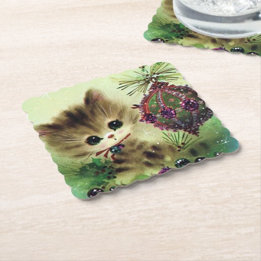 Retro Vintage-kerstfeest onderzetter (Gebogen)