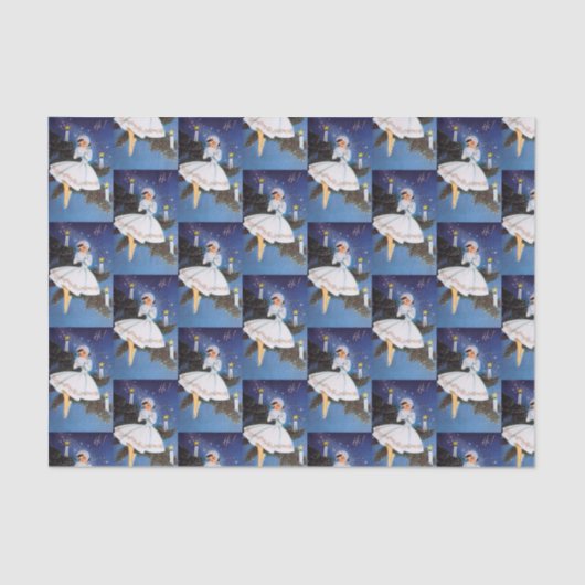 retro vintage kerstfeest party tissuepapier (Voorkant)