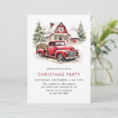 Retro Vintage-kerstfeest Red Truck-feestdag Kaart (Staand voorkant)
