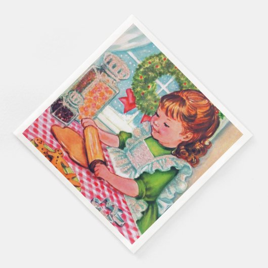 Retro vintage-kerstfeest servet (Hoek)