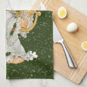 retro vintage kerstfeestay Angel Theedoek (Quarter Fold)