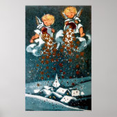 Retro vintage kerstfeestay Angels poster (Voorkant)