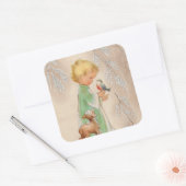 retro Vintage kerstfeestay sticker (Envelop)