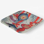 Retro vintage kerstfeestbommen papieren bordje (Gebogen)