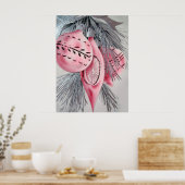 Retro vintage kerstfeestbommen poster (Keuken)