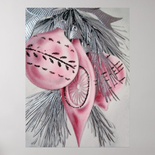 Retro vintage kerstfeestbommen poster (Voorkant)