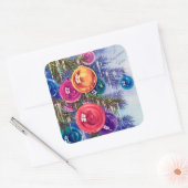 Retro vintage kerstfeestbommen sticker (Envelop)