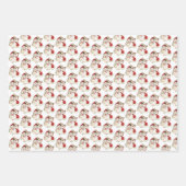 Retro vintage kerstfeestdag inpakpapier vel (Voorkant 2)