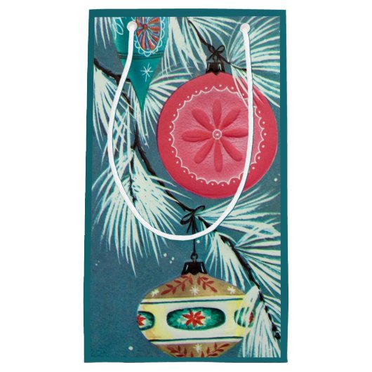 Retro Vintage-kerstfeestdag modelfeest Klein Cadeauzakje (Voorkant)