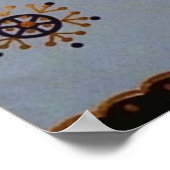 Retro vintage kerstfeestdag rendierentuin poster (Hoek)