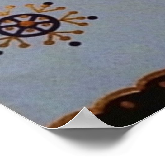 Retro vintage kerstfeestdag rendierentuin poster (Hoek)