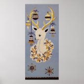 Retro vintage kerstfeestdag rendierentuin poster (Voorkant)