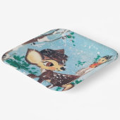 Retro vintage kerstfeestdag rendierfeest papieren bordje (Gebogen)