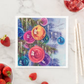 Retro vintage kerstfeestdag servet (Insitu)