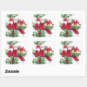 Retro vintage kerstfeestdag sticker (Vel)