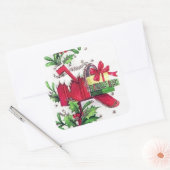 Retro vintage kerstfeestdag sticker (Envelop)