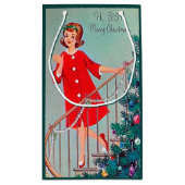 Retro vintage kerstfeestdag zusje klein cadeauzakje