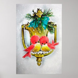 Retro vintage Kerstfeestdagen poster