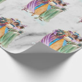 Retro Vintage-kerstfeestdames Cadeaupapier (Hoek)