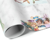 Retro Vintage-kerstfeestdames Cadeaupapier (Rol Hoek)