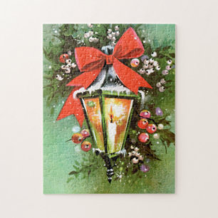 Retro Vintage-kerstfeestelijke puzzel