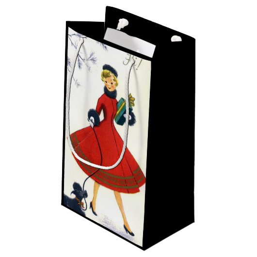 Retro Vintage-kerstfeesttas Klein Cadeauzakje (Achterkant Gekanteld)