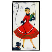 Retro Vintage-kerstfeesttas Klein Cadeauzakje (Voorkant)