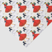 Retro Vintage-kerstfeestvrouwtjes Tissuepapier (Detail)